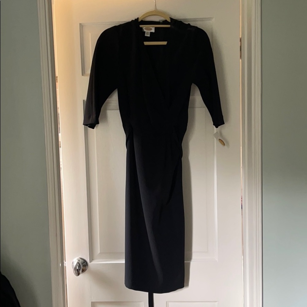 Black Talbots Faux Wrap Dress